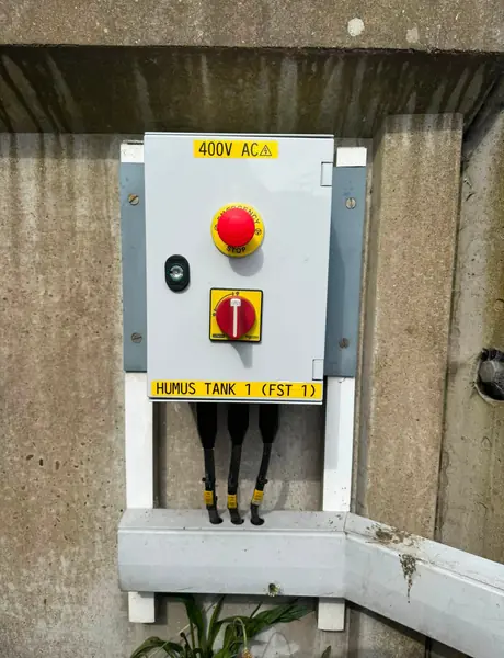 400V isolator installed for a treatment tank pump